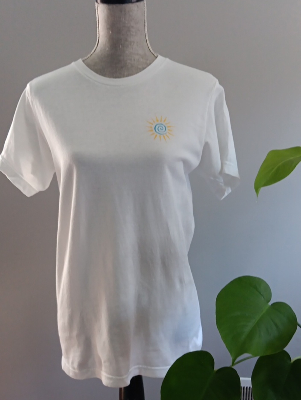 Serengetee White Crew Neck Tee With Shark Fin